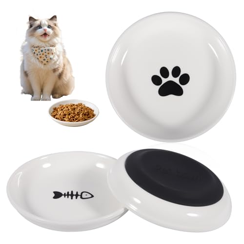 MZJAUVF Ciotole per Gatti, 3PCS Ciotole Gatto in Ceramica, Ciotola