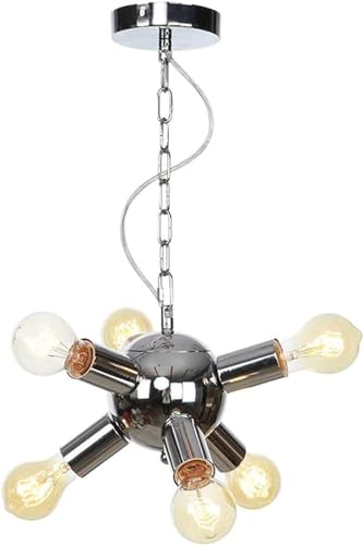 Lustre Spoutnik chrome pour éclairer une pièce sombre avec un plafonnier rétro