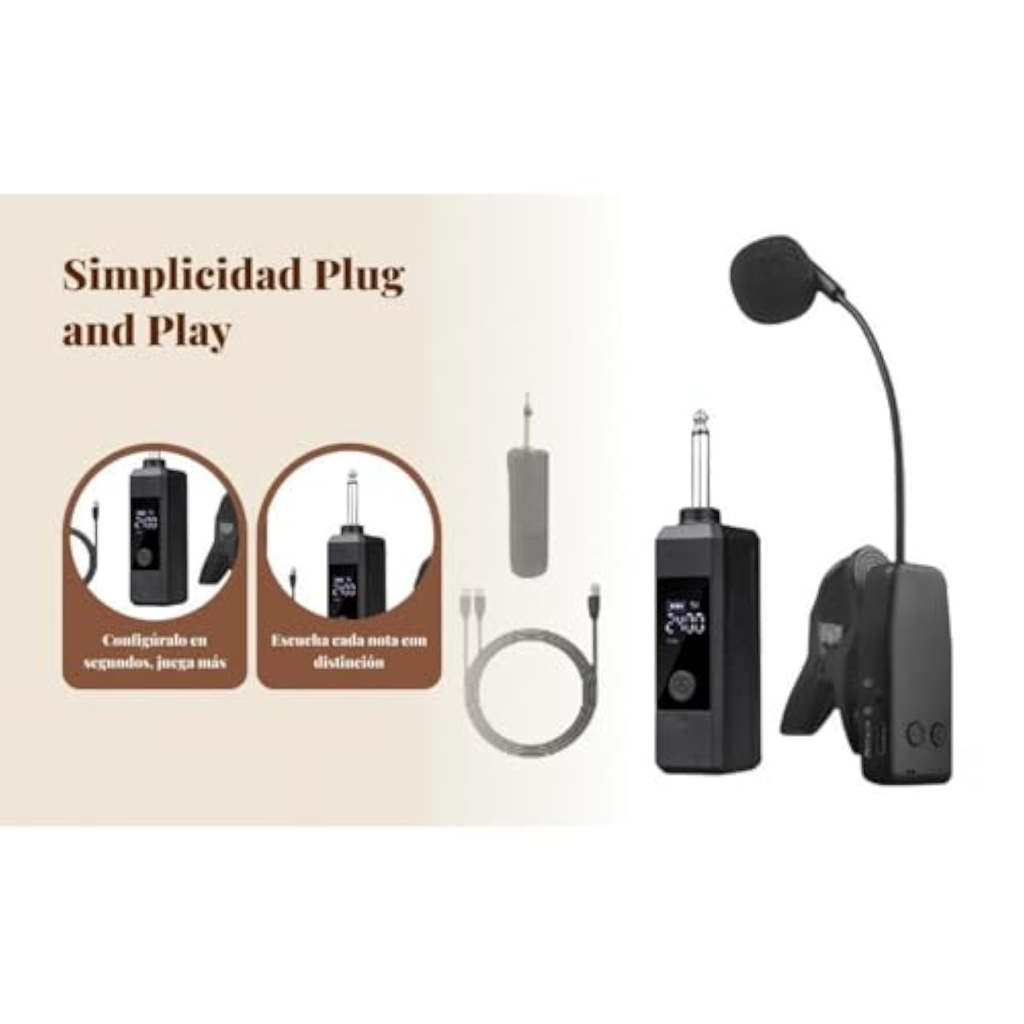 Portable Microphone Receiver for Flute, Durable Wireless Accessory