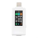 Startbuymore Misuratore multifunzione di tensione e corrente di tipo C KWS1902L con schermo TFT ad alta risoluzione, lettura accurata della potenza e funzione di archiviazione dati (bianco)