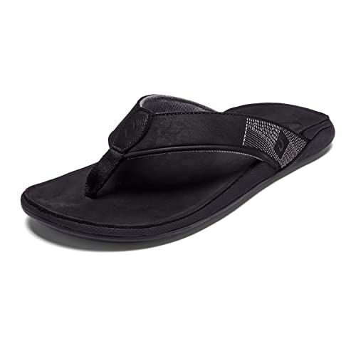 Image of OluKai Tuahine Men's Waterproof Leather Sandals, Versatile Beach Flip Flops, Arch Support & Comfort Fit, Lightweight & Durable, Enhanced Grip & Traction