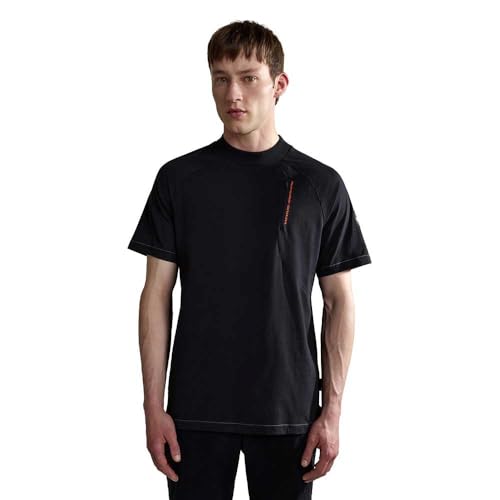 T-shirt Napapijri en coton doux noir pour homme pour éviter l'inconfort