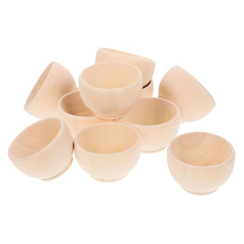 GLSTOY Cuencos de Barro Creativos de Madera en Blanco para Manualidades, 20 Piezas Finamente Lijados y Listos para Pintar y Decoración en Bodas y Pintura