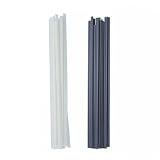 EasyByMall Schweißstäbe aus PP-Kunststoff, 25 cm, Weiß und Schwarz, Reparaturstäbe für Stoßstangen, Möbel und Tankrestaurierung, 100 Stück