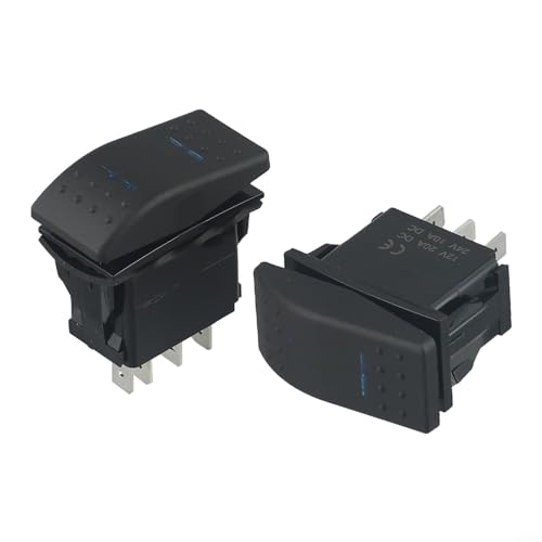 2 interruptores momentáneos ONOFFON de 3 posiciones para interruptor LED DPDT barco 12 V 20 A compatible con coches y barcos