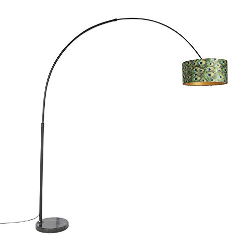 Qazqa xxl - Lampadaire avec Abat-Jour - 1 lumière - H 2480 mm - Vert - Moderne - éclairage intérieur - Salon I Chambre
