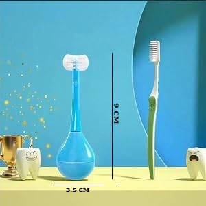 Ncry 1 pc Three Sided Toothbrush for Kids, Three Sided Children's Toothbrush,3D Kids Three-Sided Toothbrush Training, Kids Soft Bristle Toothbrush 2