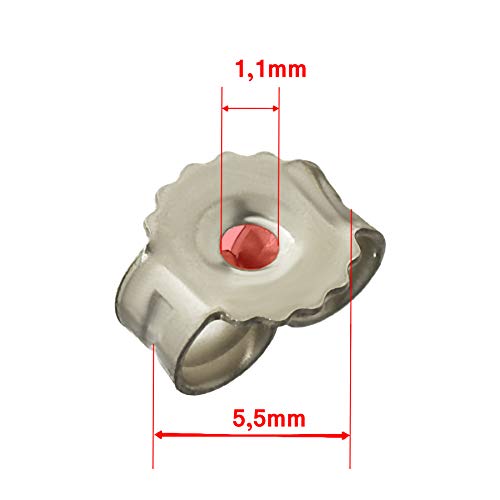 NKlaus Set 2x1 coppia 333 oro giallo 8 carati oro 5,5mm controperno per orecchio orecchini orecchini tappi orecchio pousettes orecchio dado farfalla farfalla chiusura: 0,75mm 40483