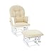 Naomi Home Baby Rocking Chair for Nursery with Ottoman – Smooth & Quiet Glider Chair, High Back Support & Padded Arms for Feeding, Rocking Baby Nursery Furniture – Easy Assembly, Removable Cushions