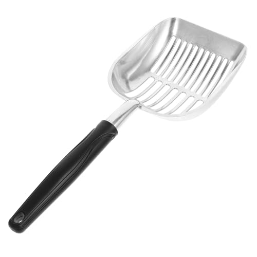 VICASKY Metal Cat Litter Scoop Durable Shovel with Comfortable Grip for Easy Cleaning Waste Removal Design Black