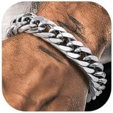 Richsteel Stainless Steel/Gold/Black Plated Link Chain Bracelet for Men 8/12/17mm Width, 7.4/8.2/9 Inch Length Classic Jewelry(Gift Wrapped)