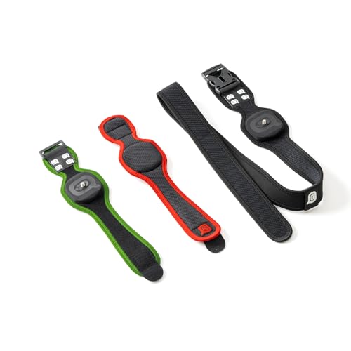 Image of QOi Trackerstraps for Vive Tracker 3.0, 2.0, Tundra Tracker, Vive UltimateTracker Empower Full Body Tracking in VR Chat,and Other FBT Apps(Tracker Sold Separately) 1XBelt 2XShort Band Green and Red