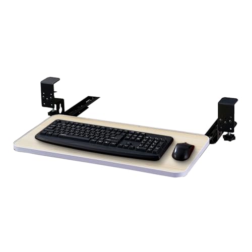 Cajón para teclado debajo del escritorio, plataforma deslizante que ahorra espacio para computadora y mouse, perfecto para la oficina en casa y configuración de juegos