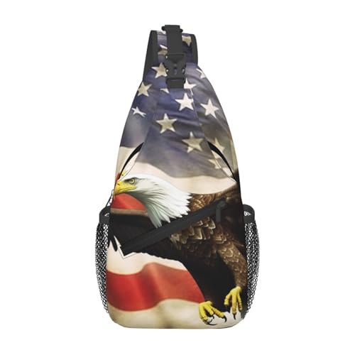 Bolso cruzado para hombre tipo bandolera con bandera americana miniatura 1