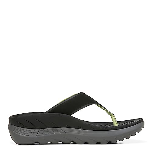 Vionic All Gender Blissful Restore Recovery Sandal- Supportive Toe-Post Flip Flops That Include Three-Zone Comfort With Orthotic Insole Arch Support,Women And Men Black/Charcoal 11/9.5 Medium #TOP2