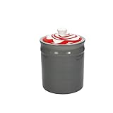 Vorratsdose/Kaffeedose WOM, elefantengrau, 1800 ml. Volumen, 20 cm hoch, aus Keramik von Tognana