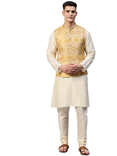 Men's Kurta Churidar Nehru Jacket Bandhgala Waistcoat Set Indian Party Ethnic festive Wear Tunic Dress for Men Wedding
