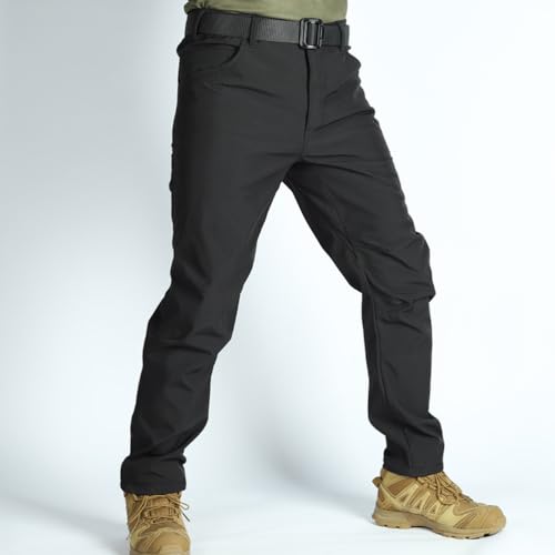 Men's Cargo Pants Fleece Thermal Tactical Pants Outdoor Casual Multi Pocket Warm Work Trousers4