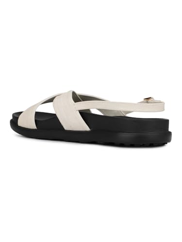 Image of Inc.5 Womens Cream Solid Open Toe Casual Flat Sandals Heeled