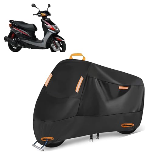 バイクカバーに適用 シグナスX SR 全天候型 オートバイカバー 防水 反射テープ5枚 盗難防止ロック穴付き 紫外線防止 防風 防雨 防塵 収納バッグ付き