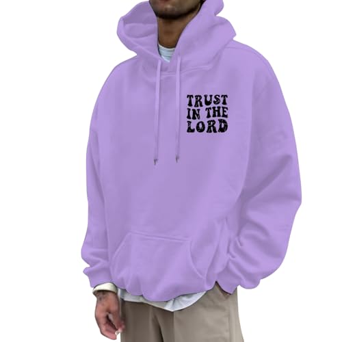 Pull à capuche manches longues pour homme avec imprimé lettres sobre