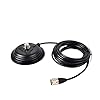 UAYESOK Base de Montage magnétique pour antenne HF/VHF/UHF Base de 4,3 Pouces (110 mm) avec câble coaxial RG58 5M (16,4 Pieds) Prise PL-259 pour émetteur-récepteur Radio Marine Bande UHF Felmale CB