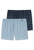 Schiesser Herren Boxershorts Web (2er Pack), Mehrfarbig 3, L