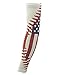Nexxgen Sports Apparel Compression Arm Sleeve (Single)- 40 Styles and Colors- Men, Women, Youth - Basketball Shooter, Football, Baseball, Tattoo (Youth Medium, American Flag/Baseball Stitches)