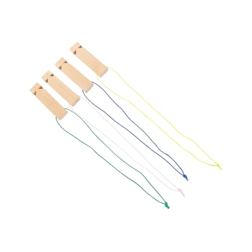 MUELODSIC 4個 木製電車ホイッスルおもちゃ 向け音楽 創造力育成の楽器 誕生日クリスマス に ランダムカラー ランダムカラー