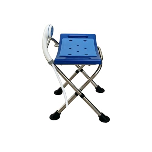 Silla Ducha Interior ampliada, Altura Ajustable 41-43 cm, Taburete Ducha Plegable, for Uso hogar, baño, Sala Estar y Dormitorio(Blue,Style 3)