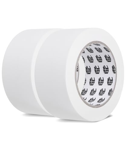 Bates- White Gaffers Tape 2 Inch x 23 Yards, 2 Pack, White Gaffer Tape 2 inch, Polyethylene-Coated Cloth, Non-Reflective, No Residue