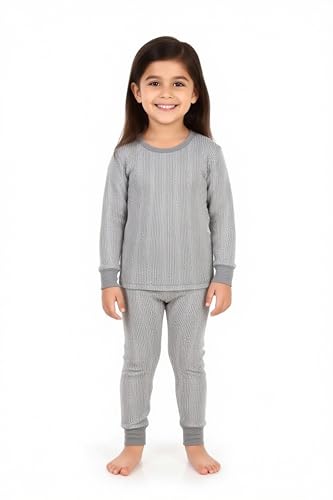 Image of Fort Worth Thermal Set for Winter - Warm Soft Cotton Innerwear Base Layer Upper & Lower | Full Sleeve Thermals for Kids,Toddlers,Boys & Girls | Cold Weather Body Warmer Long Johns Set
