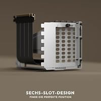HAVN Universal VGPU Kit – Weiß | 4-Slot Vertikale Grafikkartenhalterung mit PCIe 5.0 Riser-Kabel & verstellbarer Stütze | Flexible Montage, stabil & ohne Durchhängen – Ansicht 4