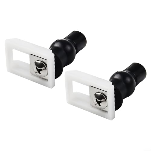 Eawfgtuw Paquete de 2 tornillos de bisagra de plástico para asiento de inodoro con pernos de expansión de goma, kit de fijación de liberación rápida para un montaje seguro y para una fácil instalación