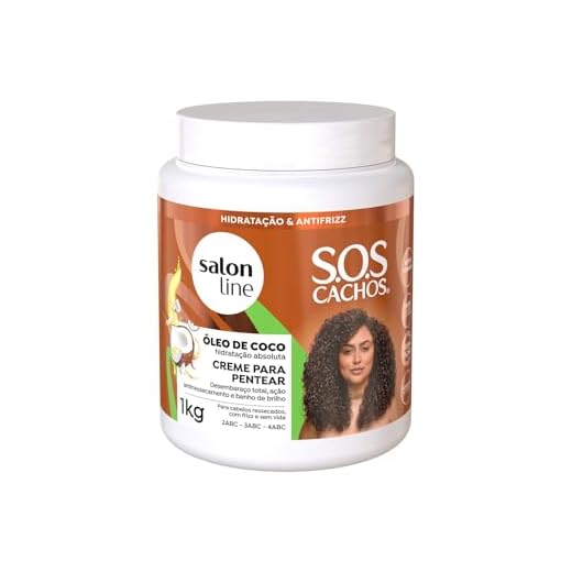 Salon Line Creme Para Pentear SOS Coco, Branco, 1000 g