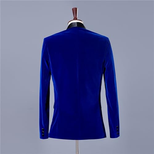 Men's Velvet Jacket & Pants Suit 2 Piece One Button Solid Suits Classic Business Party Dinner Blazer3