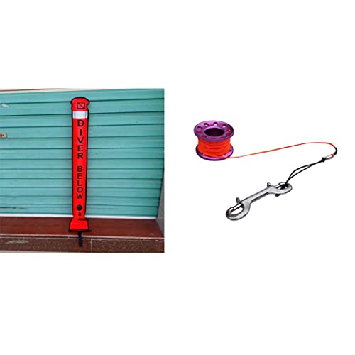 QSTDGVPW de Superficie SMB de 1,2 M (4 Pies) Sumergible con Tubo, Carrete Y Soporte para Línea de Buceo - Elija Colores, Púrpura