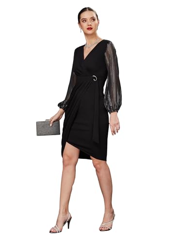 Image of Miss Chase Women's Comfortable Round Neck Sleeveless Striped Midi Bodycon Dress with Zipper