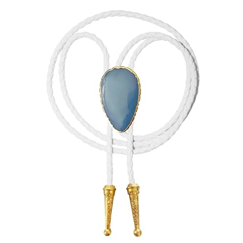 Image of Daisy Del Sol Gemstone Bolo Tie Braided Vegan Faux Leather Natural Stone Gold Handmade Necklace Adjustable Boho Western Jewelry