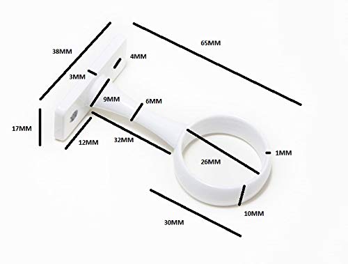 4 x Wardrobe SOCKETS Rod Rail Centre Support Brackets Screw Fixing 25MM