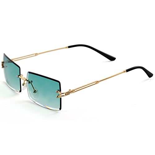 Image of Kursan Frameless Rectangle Sunglasses for Men Women Small Rimless Sun Glasses Shades UV400 Protection