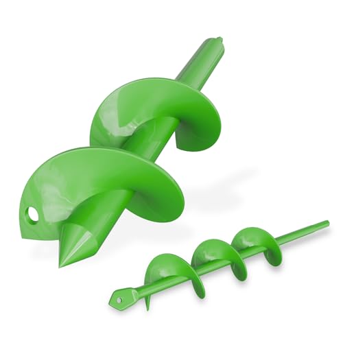 ZENIX 2PCS Gartenbohrer Erdbohrer für Bohrer 80×300mm+40×220mm für Bohrmaschine,Grabungswerkzeug zum Pflanzen,Garten Spiralbohrer drahtlos Handbohrer Grabungswerkzeug zum Pflanzen und Bohren.