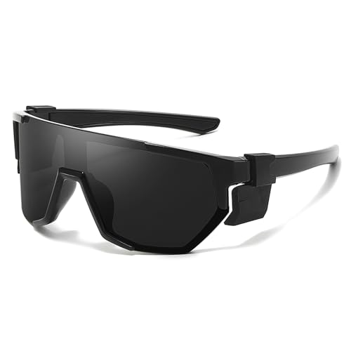 SODQW Z87+ Polarized Safety Sunglasses, Oversized UV400 Wrap Around Sports Sunlasses for Men Running Cycling Working
