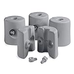 VonHaus Gazebo Weights set of 4 – Gazebo Leg Weights Fill with Sand or Water – Pole Anchor for Outdoor/Garden Gazebos, Marquees, Market Stalls, Party Tents – Weather Resistant Plastic – Grey