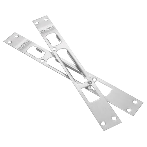 Angoily 2pcs Door Security Strike Plates Reinforcement for Enhanced Home Security Stainless Steel Easy to Install Protect Against Forced Entry Suitable for Internal Doors
