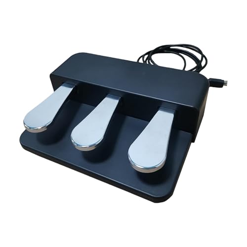 Colaxi 3 Pedal Board Unit, Soft & Sostenuto & Sustain Pedal for Keyboard, Universal Keyboard Foot Pedal for Digital Piano/Electronic Keyboard/MIDI Controllers, Style B 26x16x6.5cm