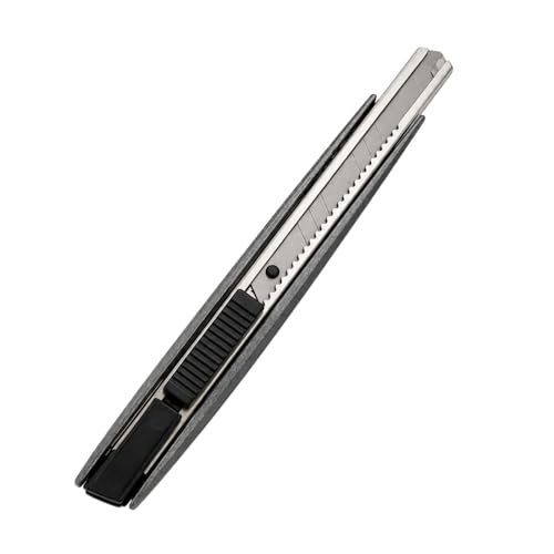 (1 Adet) Alüminyum Metal Gövdeli 9 mm Karbon Çelik Bıçaklı Pratik Mini Maket Bıçağı İnce Falçata
