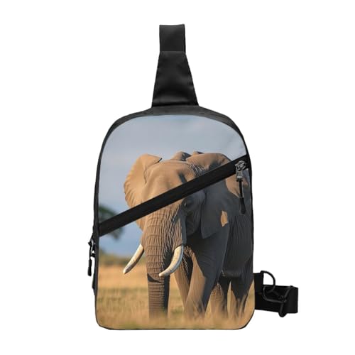 Elephant Print Men's and Women's Foldable Crossbody Bag,Sports Crossbody Bags,and Daily Chest Bags