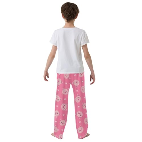 Piggy Pig Love Boys Long Pants Soft Trousers Elastic Waist Kids Lounge Bottoms with Pockets S-XL3
