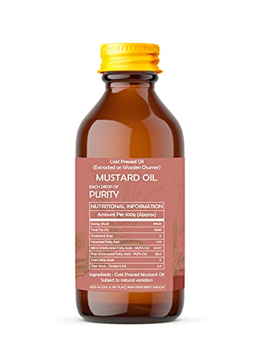 image for AYURVEDASHREE Mustard Oil 3.38 fl oz.. Cold Pressed Oil, Extracted on 